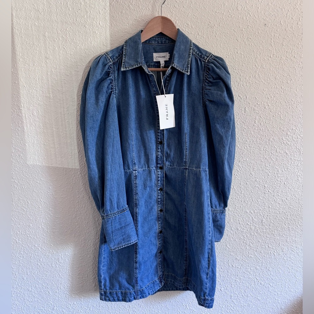NWT frame denim puff sleeve dress